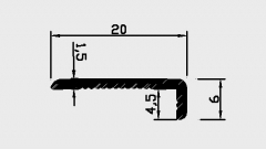 PVC einseitiger Druck rechtwinklig YL-20*6