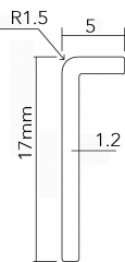 Stearin PVC rechtwinklig CG-A-5*17